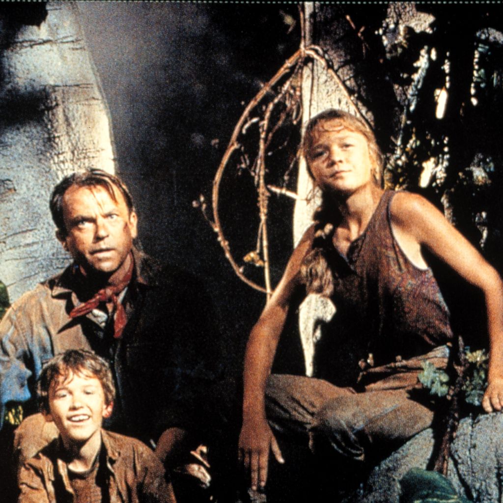Sam Neill, Ariana Richards und Joseph Mazzello in "Jurassic Park", 1993