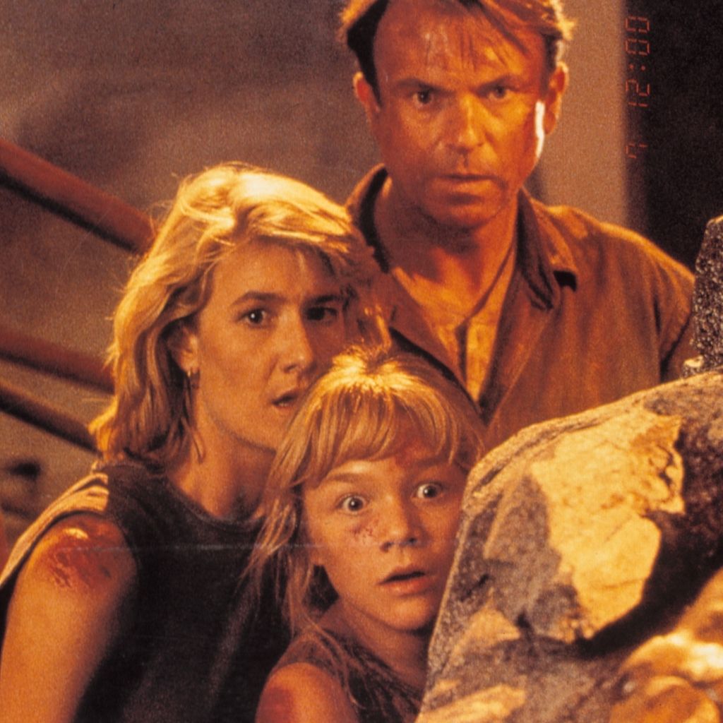 Sam Neill, Laura Dern, Ariana Richards und Joseph Mazzello in "Jurassic Park"