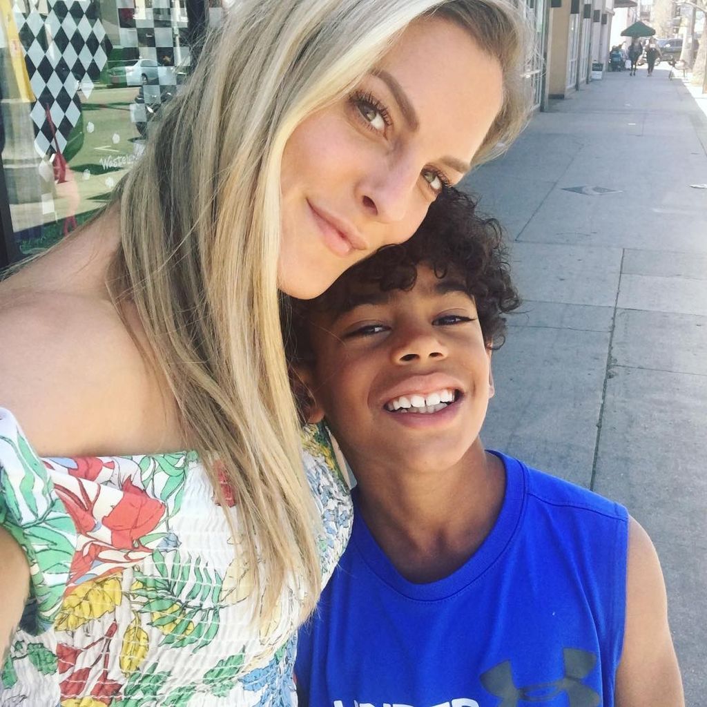 Sandy Mölling und ihr Sohn Jayden im April 2018