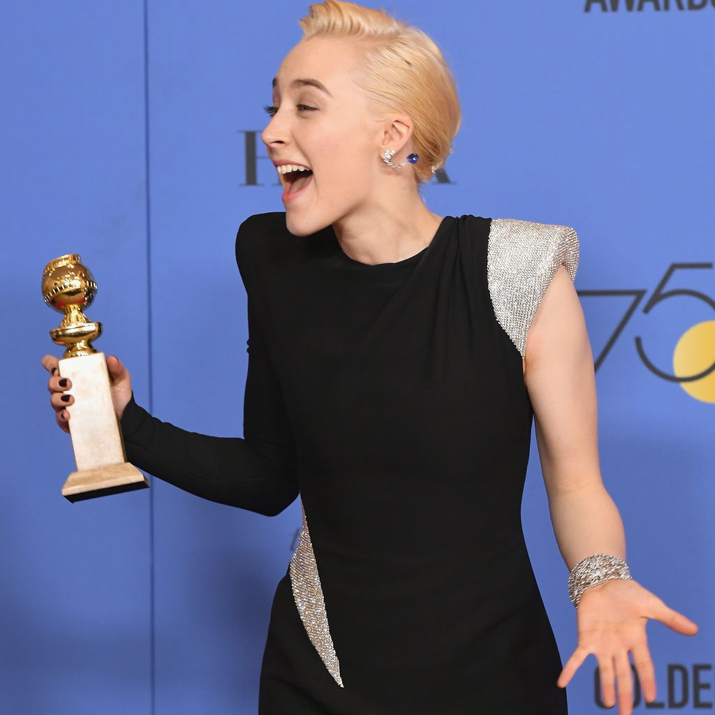Saoire Ronan bei ihrem Golden Globe Gewinn 2018