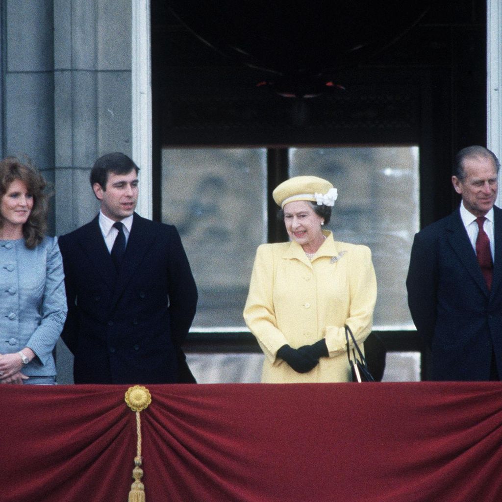 Sarah Ferguson, Prinz Andrew, Queen Elizabeth II. und Prinz Philip 1986