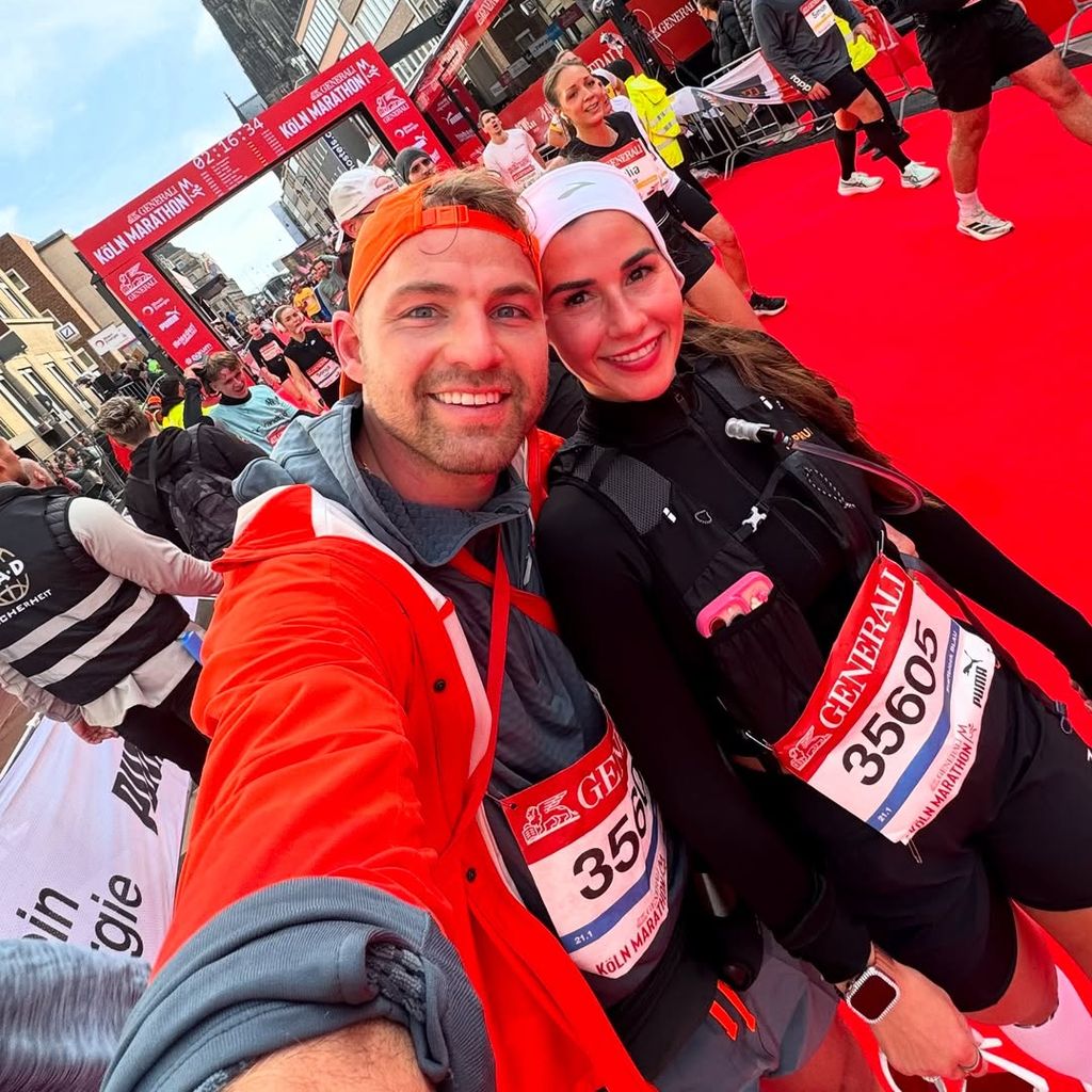 Sarah und Julian Engels beim Halbmarathon in Köln