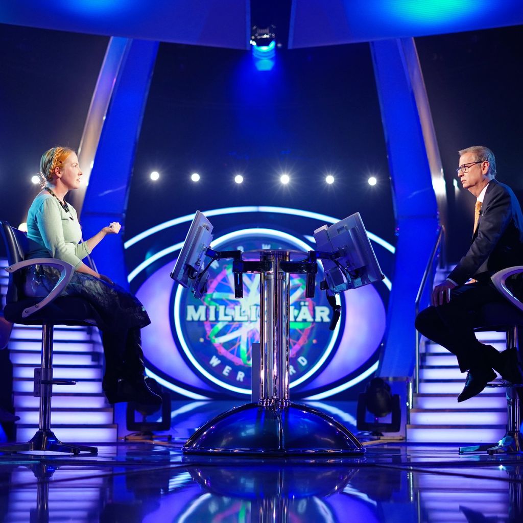 Sarah Wieding und Günther Jauch bei "Wer wird Millionär?"