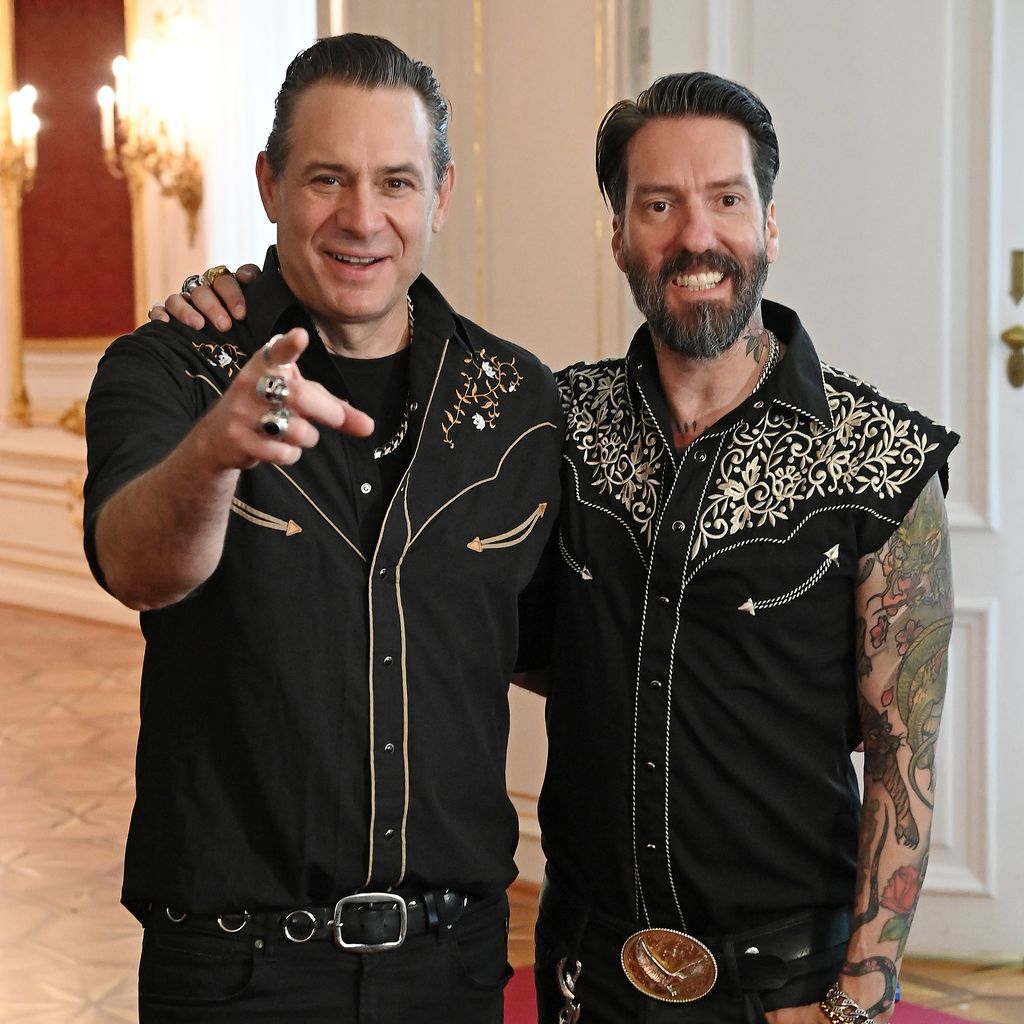 Sascha Vollmer und Alec Völkel von The BossHoss beim Austrian World Summit in Wien, 3. Juni 2025