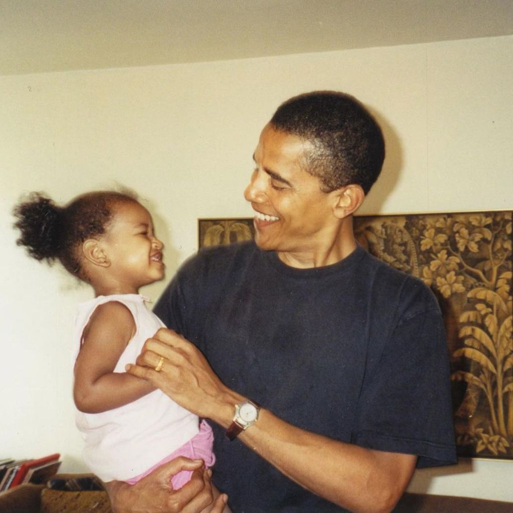 Sasha Obama mit ihrem Vater Barack