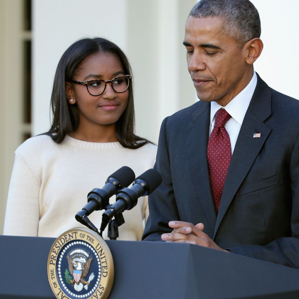 Sasha Obama und Barack Obama