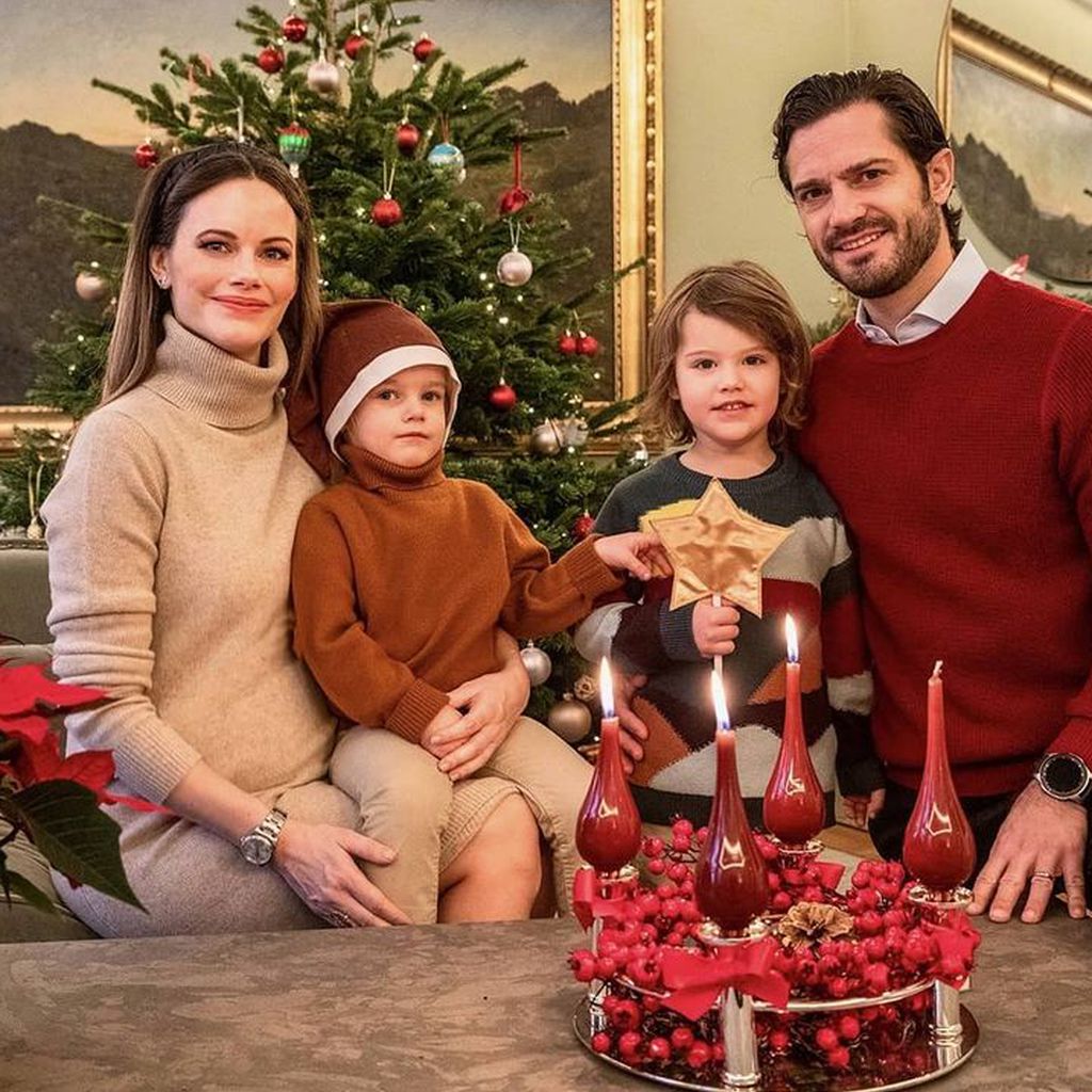 Prinzessin Sofia und Prinz Carl Philip von Schweden mit ihren Söhnen, Dezember 2020