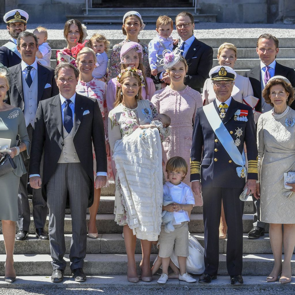 Schwedische Königsfamilie zur Taufe von Prinzessin Adrienne
