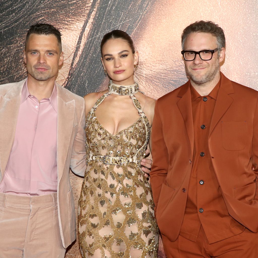 Sebastian Stan, Lily James und Seth Rogen im März 2022