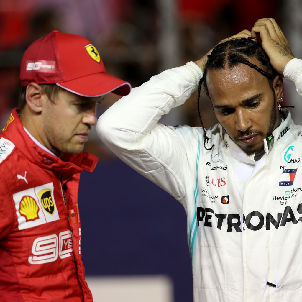 Sebastian Vettel und Lewis Hamilton im September 2019 in Singapur