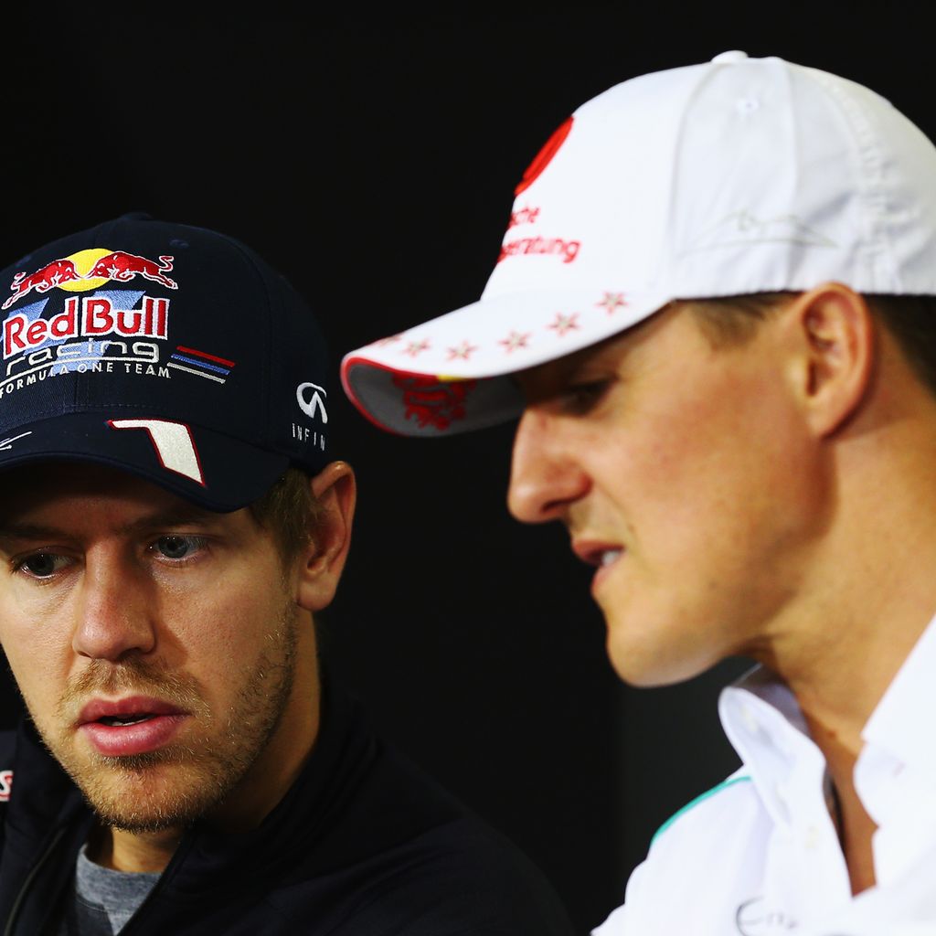 Sebastian Vettel und Michael Schumacher, November 2012
