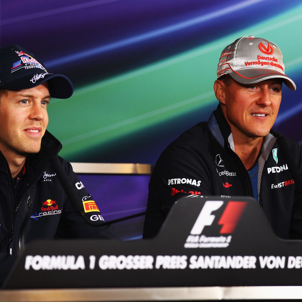 Sebastian Vettel und Michael Schumacher, Juli 2011
