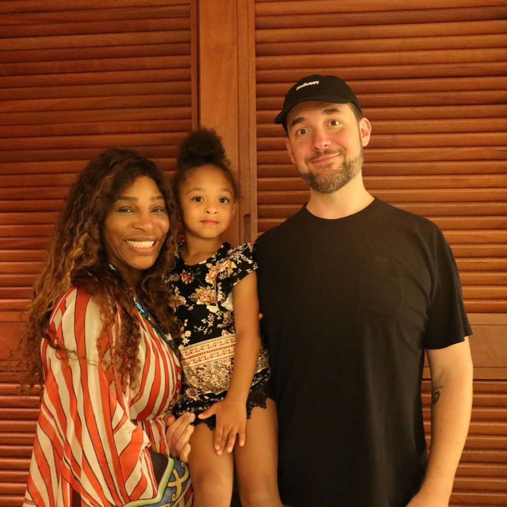 Serena Williams mit ihrer Tochter Alexis Olympia und ihrem Mann Alexis Ohanian