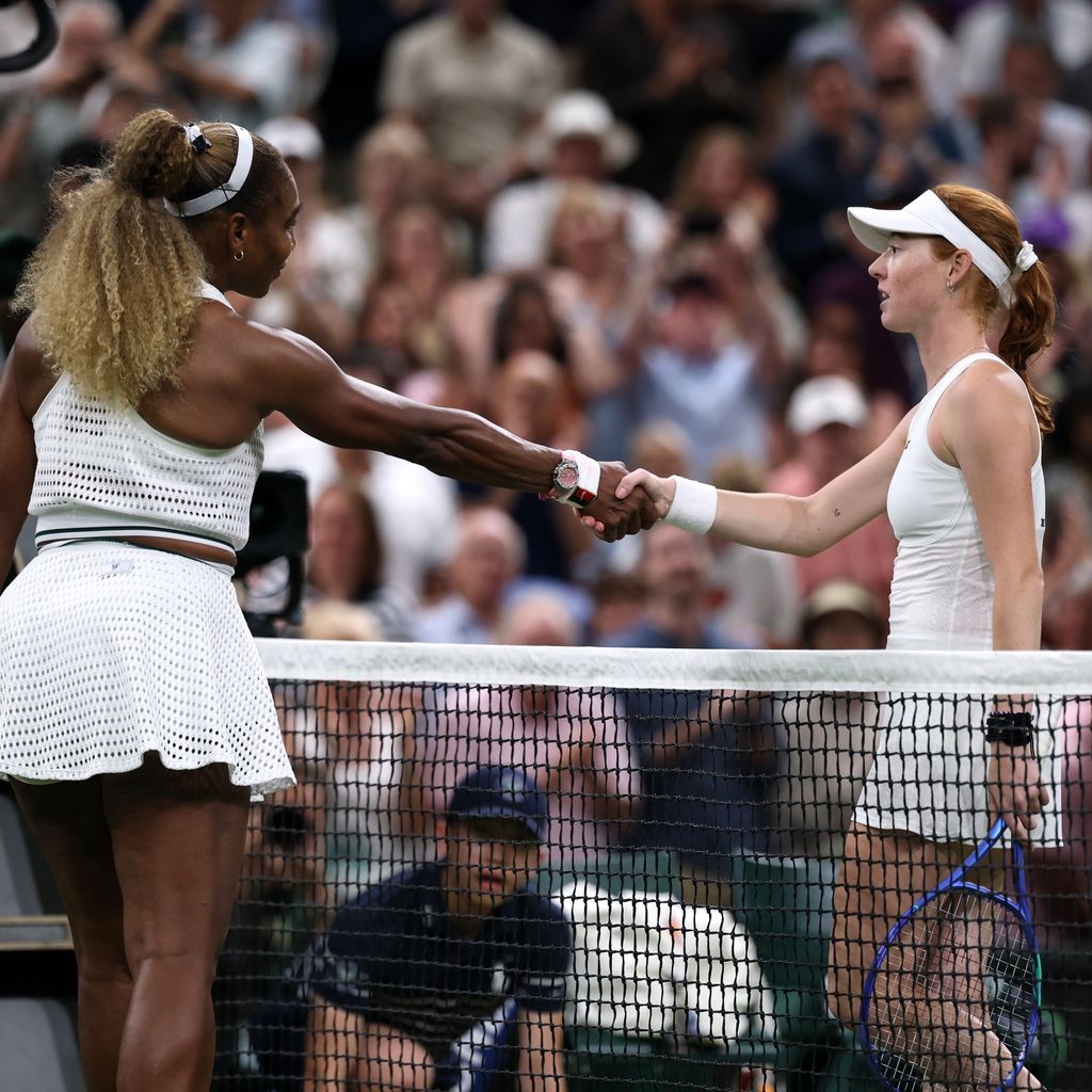 Serena Williams und Maya Joint nach ihrem Erstrundenmatch in Wimbledon, Juni 2026
