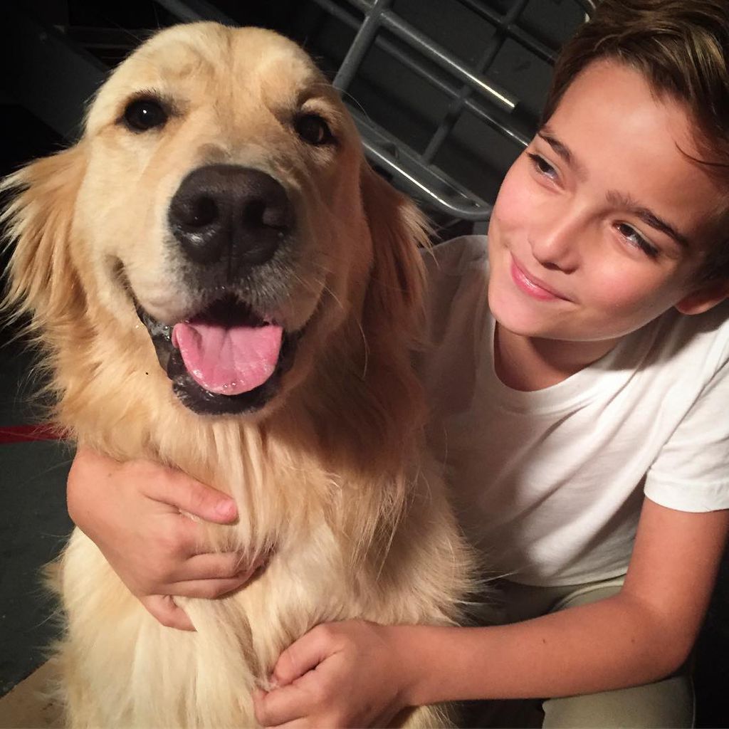 Serien-Hund Cosmo und "Fuller House"-Darsteller Elias Harger