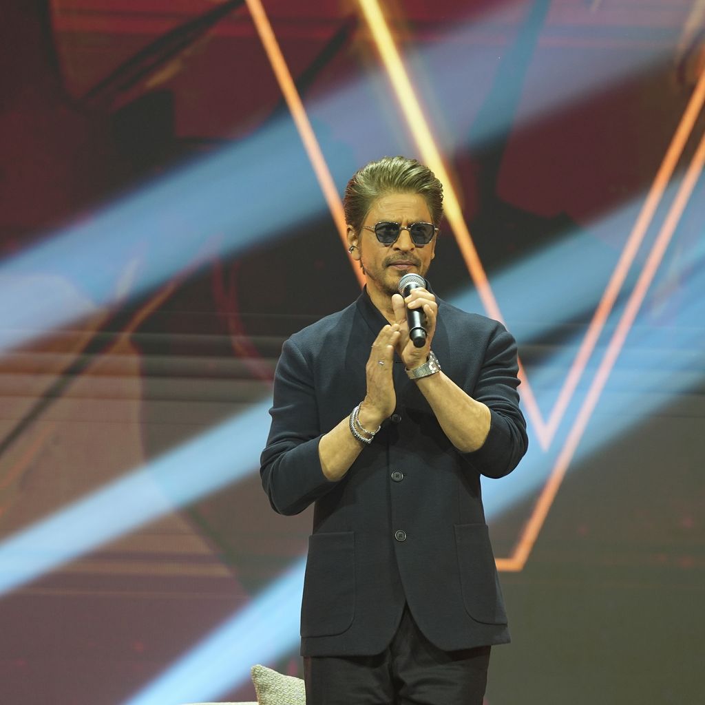 Shah Rukh Khan beim Panel "East TO West: The Global Rise of Bollywood" in Riad, Oktober 2025