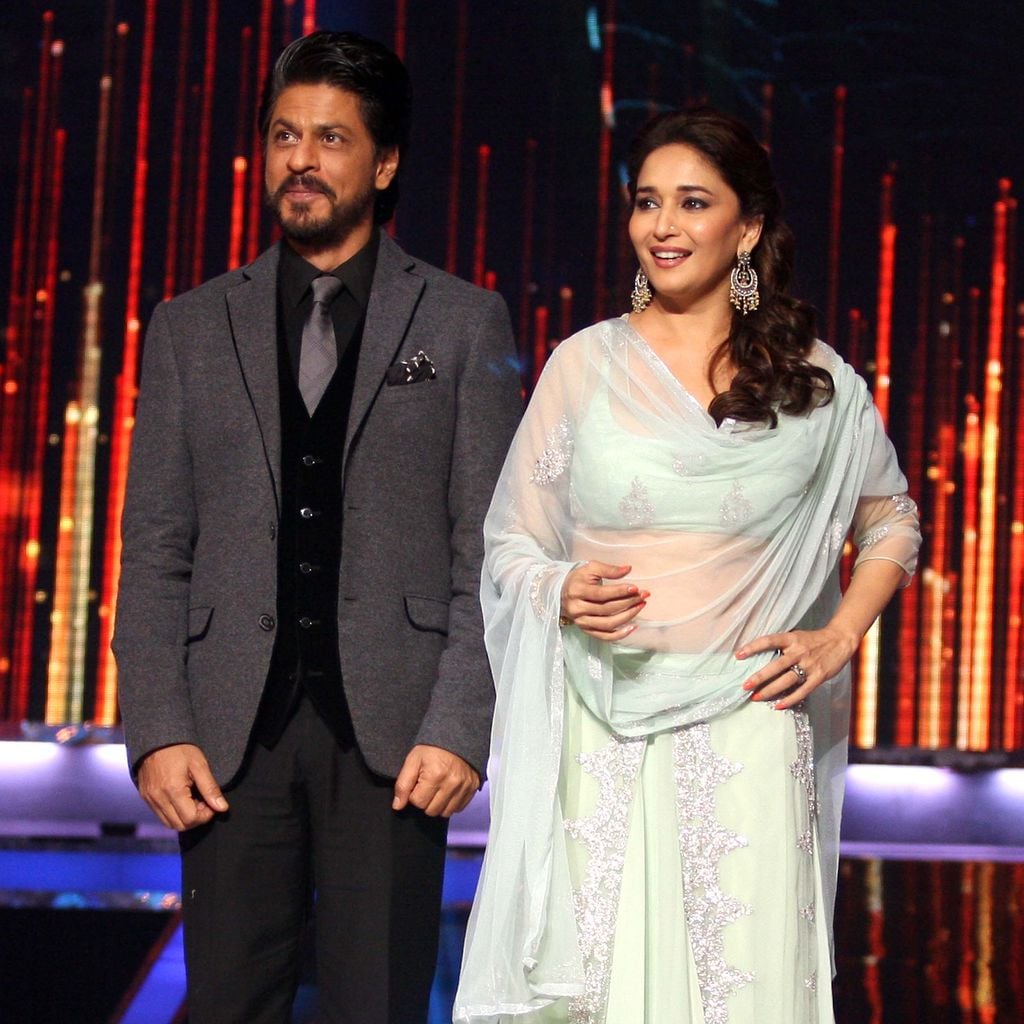 Shah Rukh Khan und Madhuri Dixit bei einem Promo-Event zu "Chennai Express" in Mumbai, Juli 2013