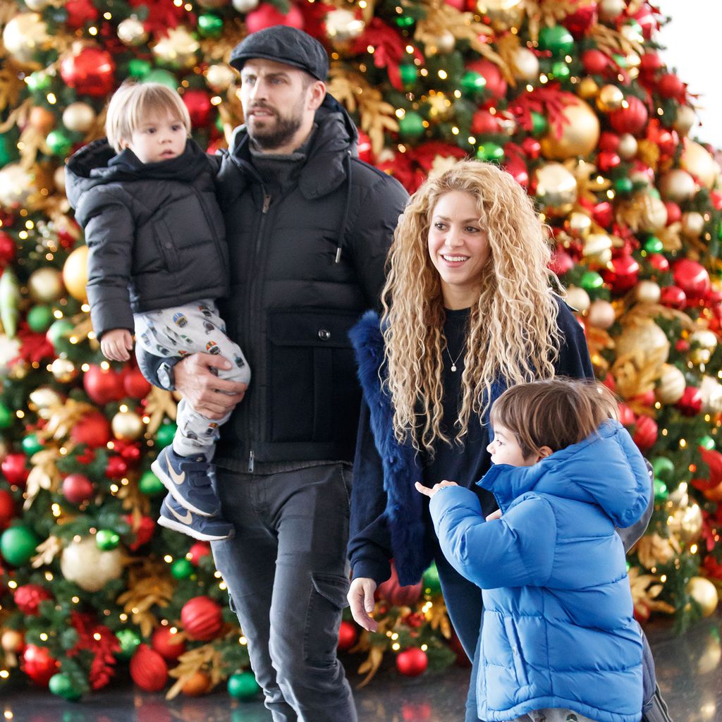 Gerard Piqué, Shakira und ihre Söhne in New York