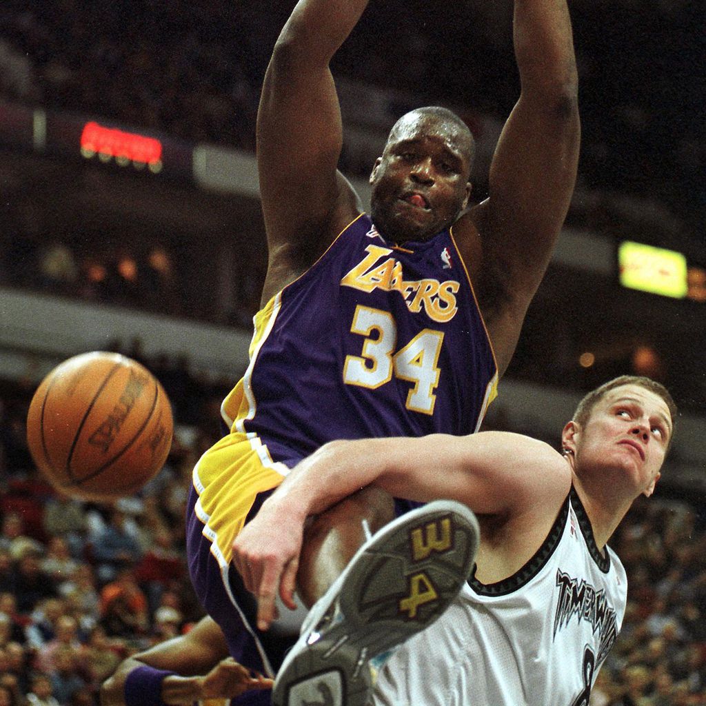 Shaquille O'Neal bei einem Lakers-Spiel 2002