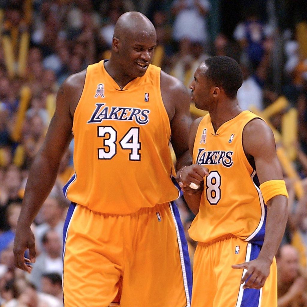 Shaquille O'Neal und Kobe Bryant bei einem Spiel im Jahr 2002