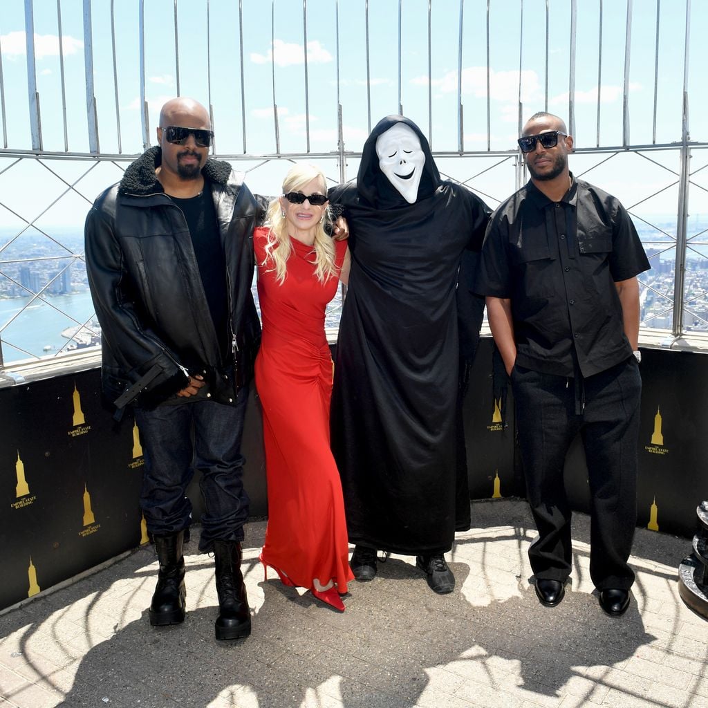 Shawn Wayans, Anna Faris, Ghostface und Marlon Wayans, "Scary Movie"-Stars