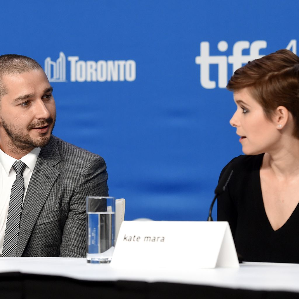 Shia LaBeouf und "Man Down"-Kollegin Kate Mara bei einer der Pressekonferenz zum Film
