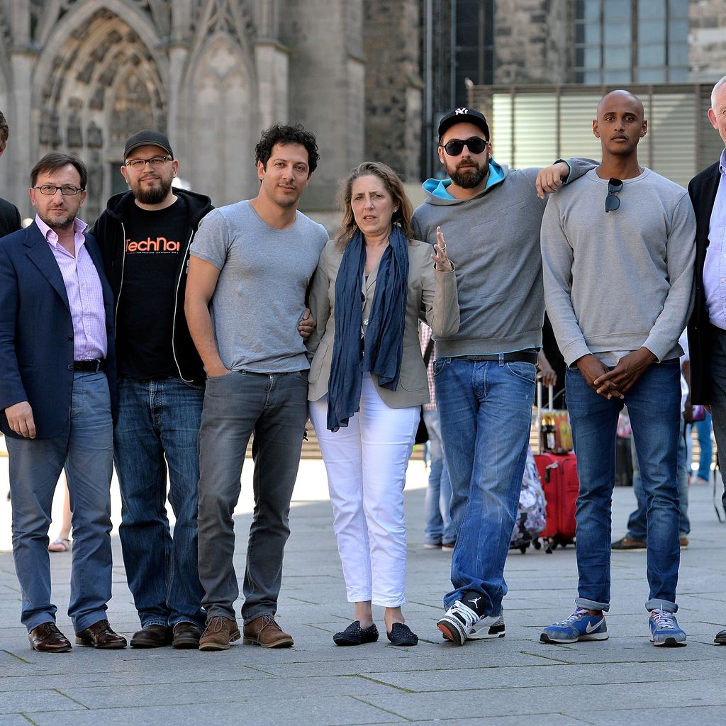 Sido mit dem Film-Cast von "Halbe Brüder"