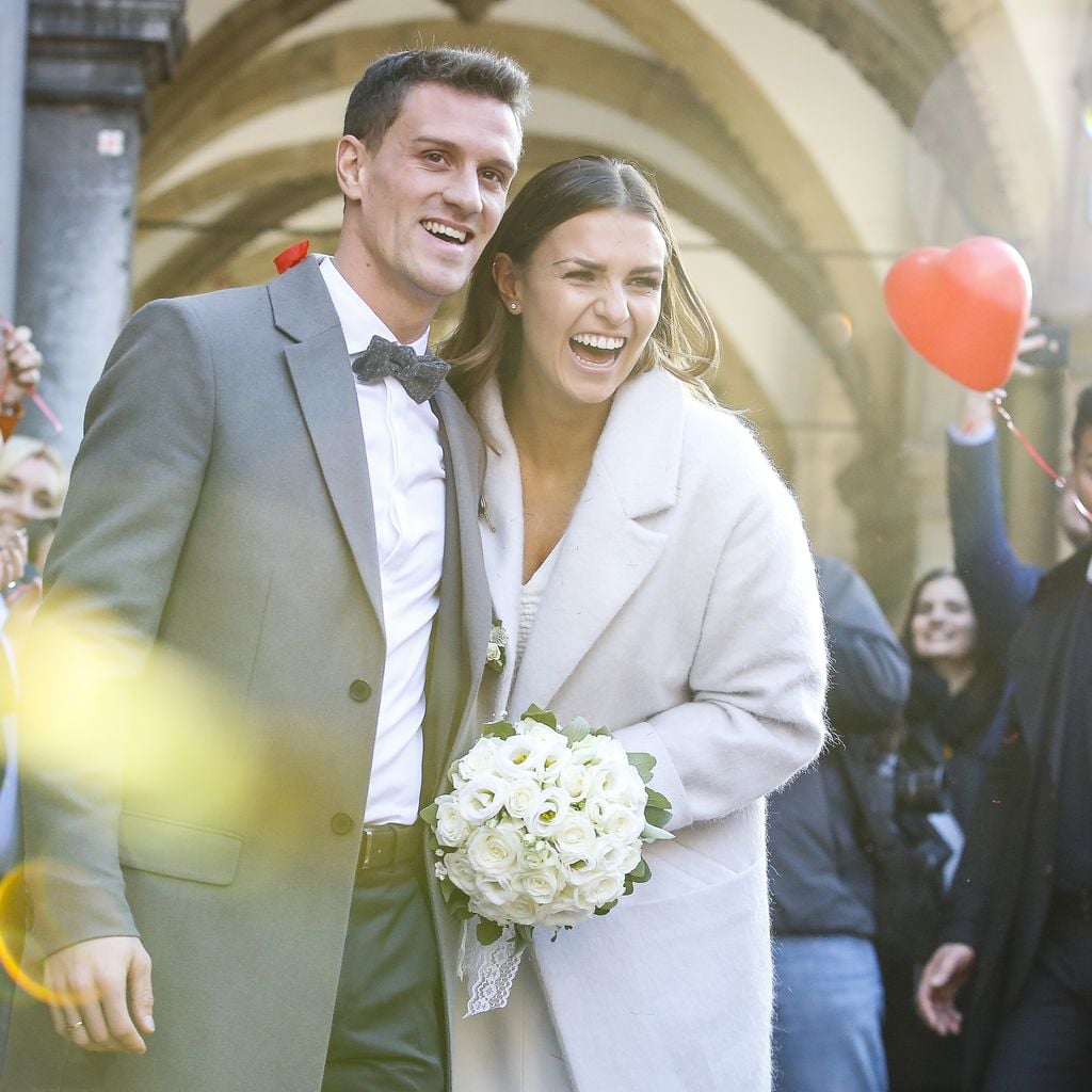 Simon Zoller und Laura Wontorra bei ihrer Hochzeit