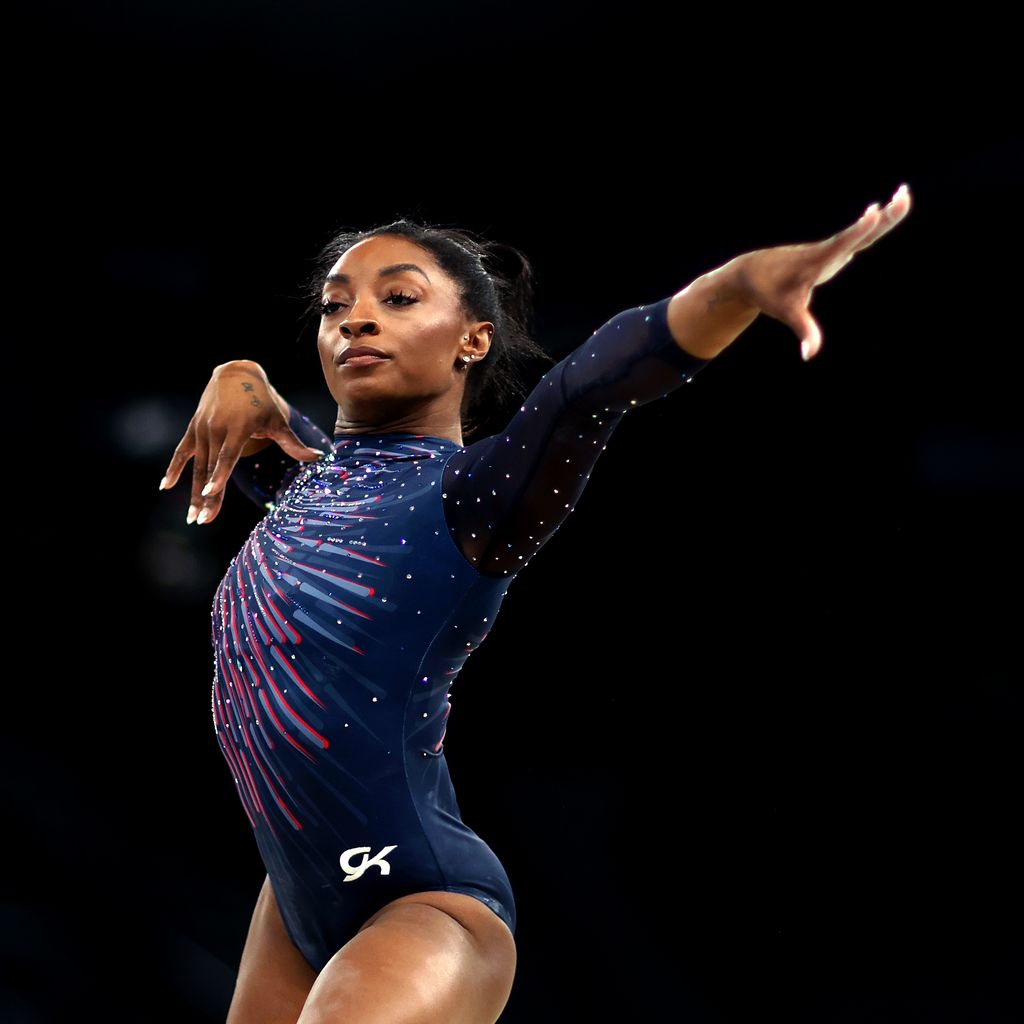 Simone Biles bei den Vorbereitungen zu Olympia 2024