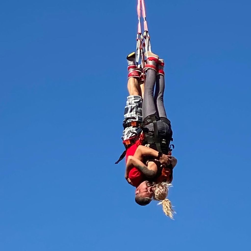 Simone Lugner und Senad Bruckner beim Bungeesprung im Juni 2025
