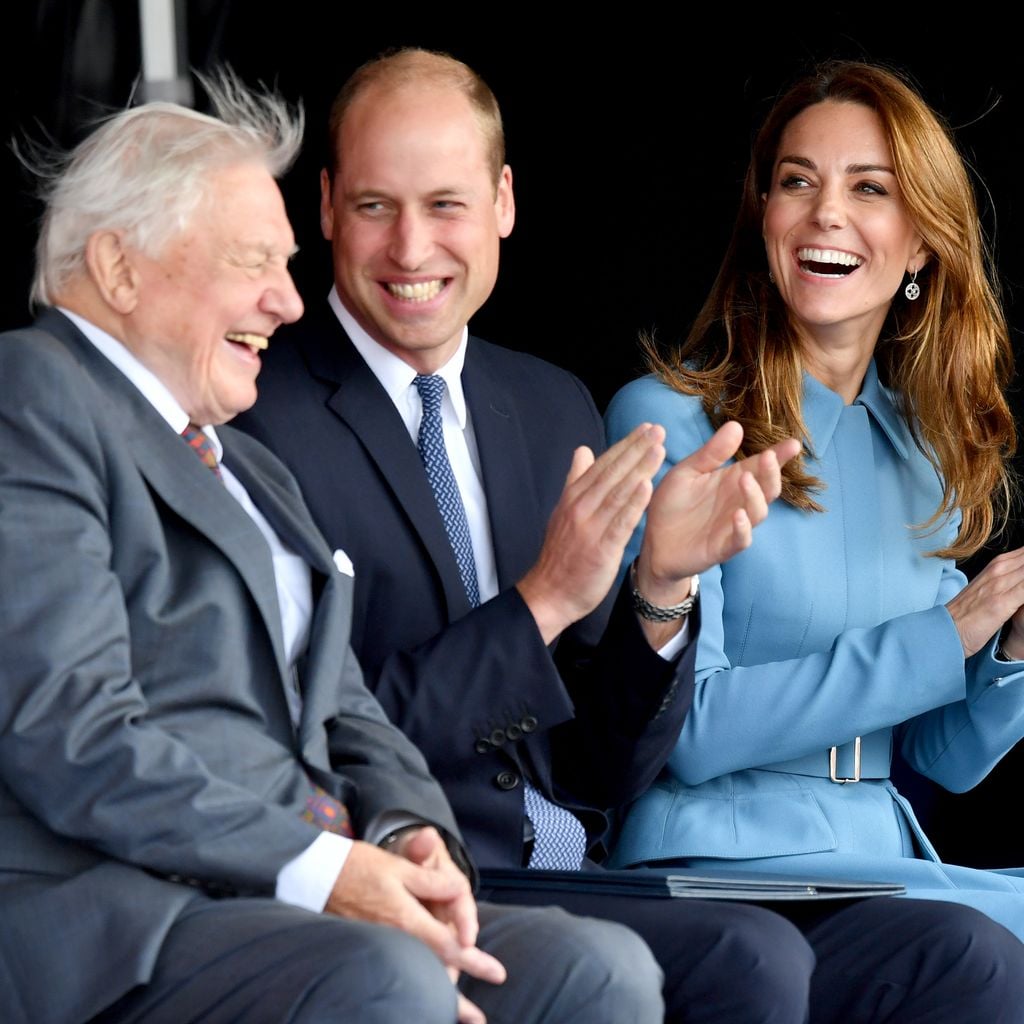 Sir David Attenborough, Prinz William und Prinzessin Kate bei der Taufe der RSS Sir David Attenborough im September 2019