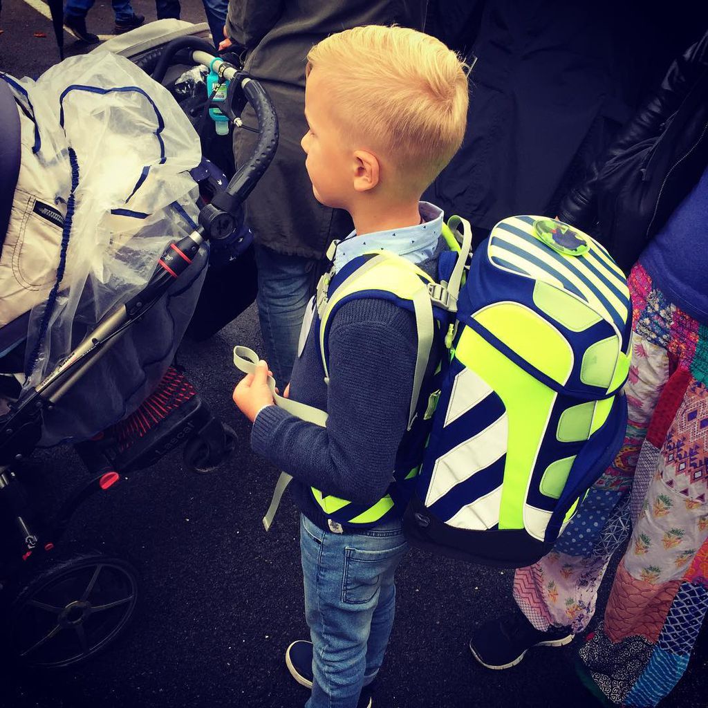 Mandy-Kay Barts Sohn bei seiner Einschulung, August 2017