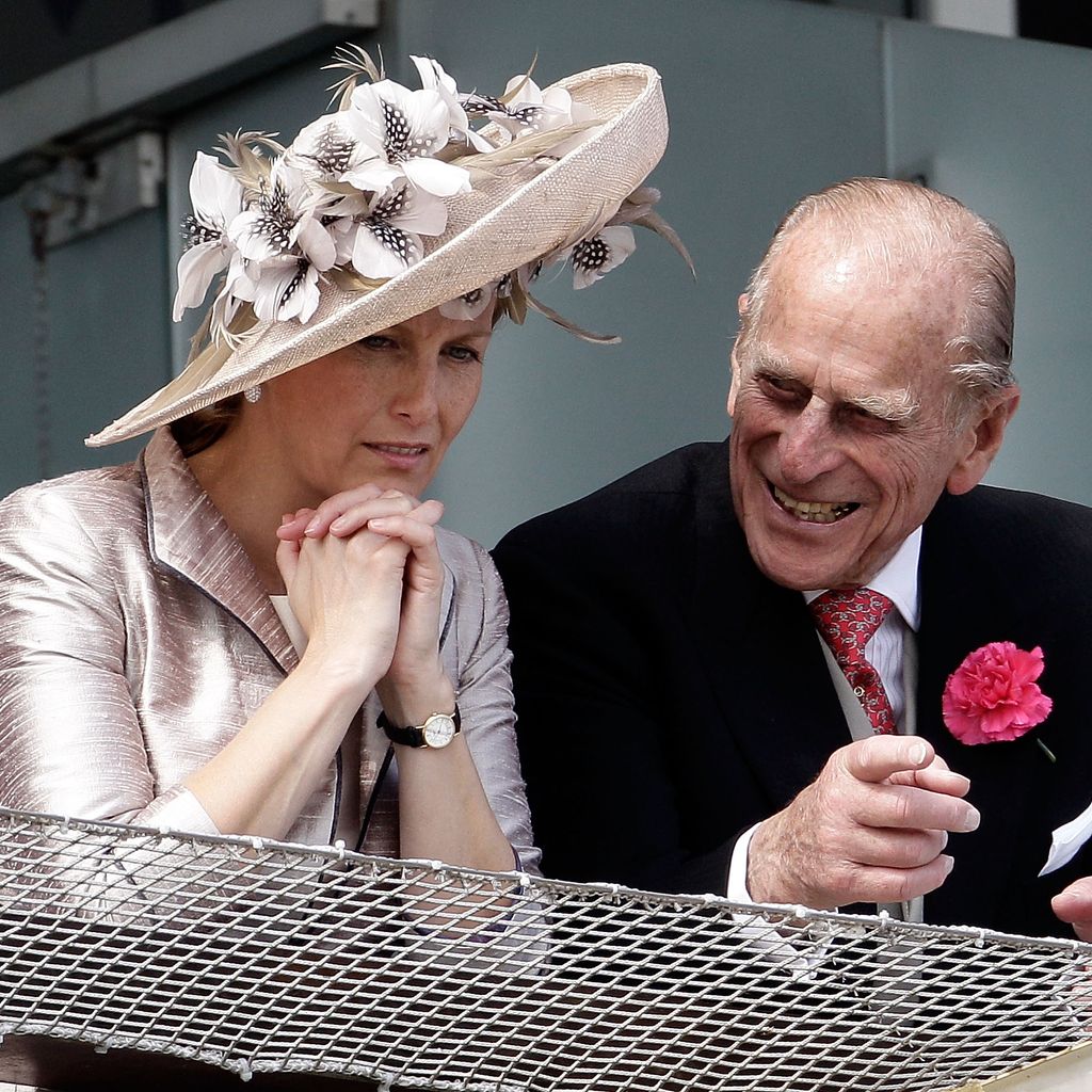 Sophie Wessex, Herzogin von Edinburgh und Prinz Philip beim Epsom Derby, Juni 2011, England