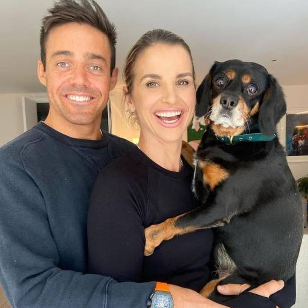 Spencer Matthews und Vogue Williams mit ihrem Hund Winnie