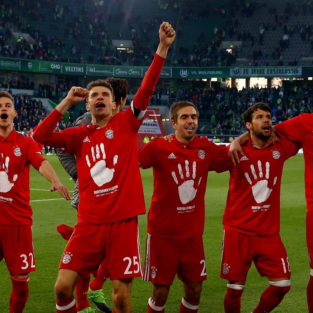 Spieler des FC Bayern München beim Sieg gegen den VfL Wolfsburg