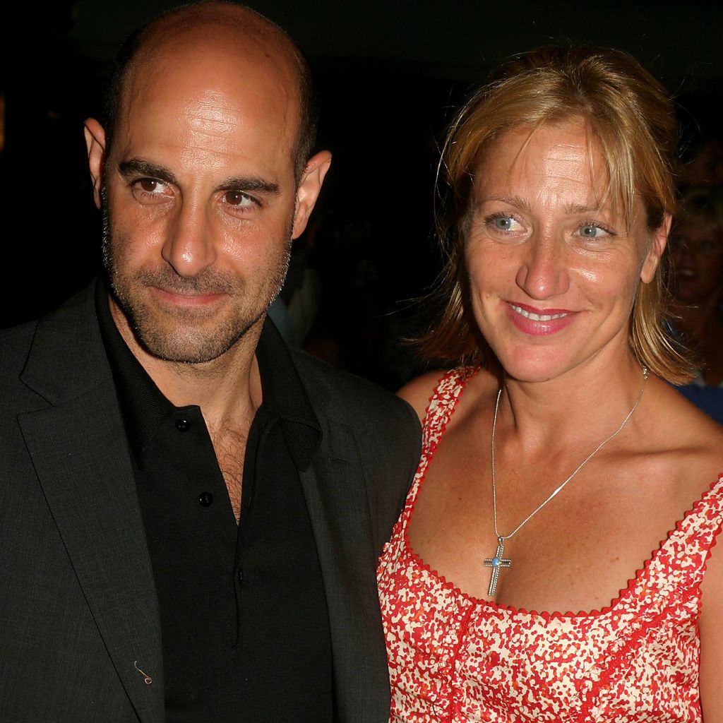 Stanley Tucci und Edie Falco bei der Premiere von "Camp" im Ziegfeld Theatre in New York, 21. Juli 2003