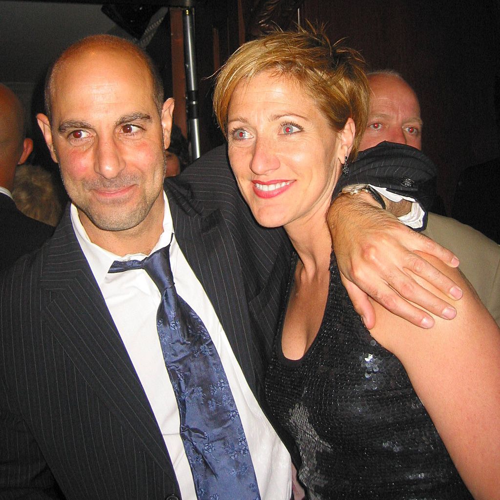 Stanley Tucci und Edie Falco bei der After-Party zu "Frankie and Johnny in the Clair de Lune" im Laura Belle Restaurant, New York, 2002
