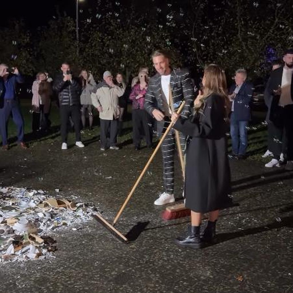 Steffen Vogeno und Karina Wagner auf ihrem Polterabend, November 2025