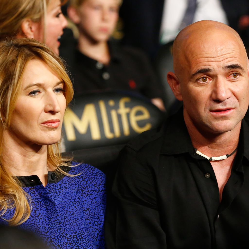 Steffi Graf und Andre Agassi bei einem Boxkampf