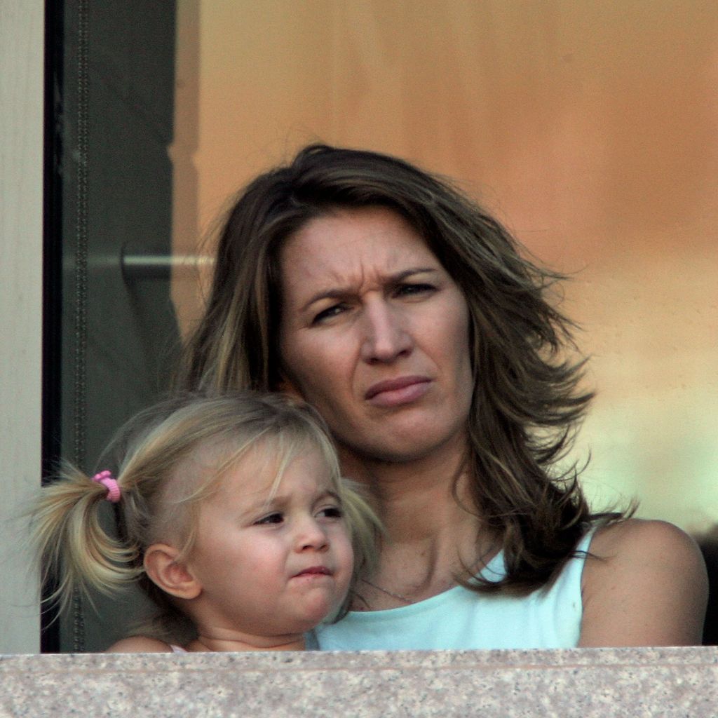 Steffi Graf und ihre Tochter Jaz Elle Agassi bei den US Open im Jahr 2006