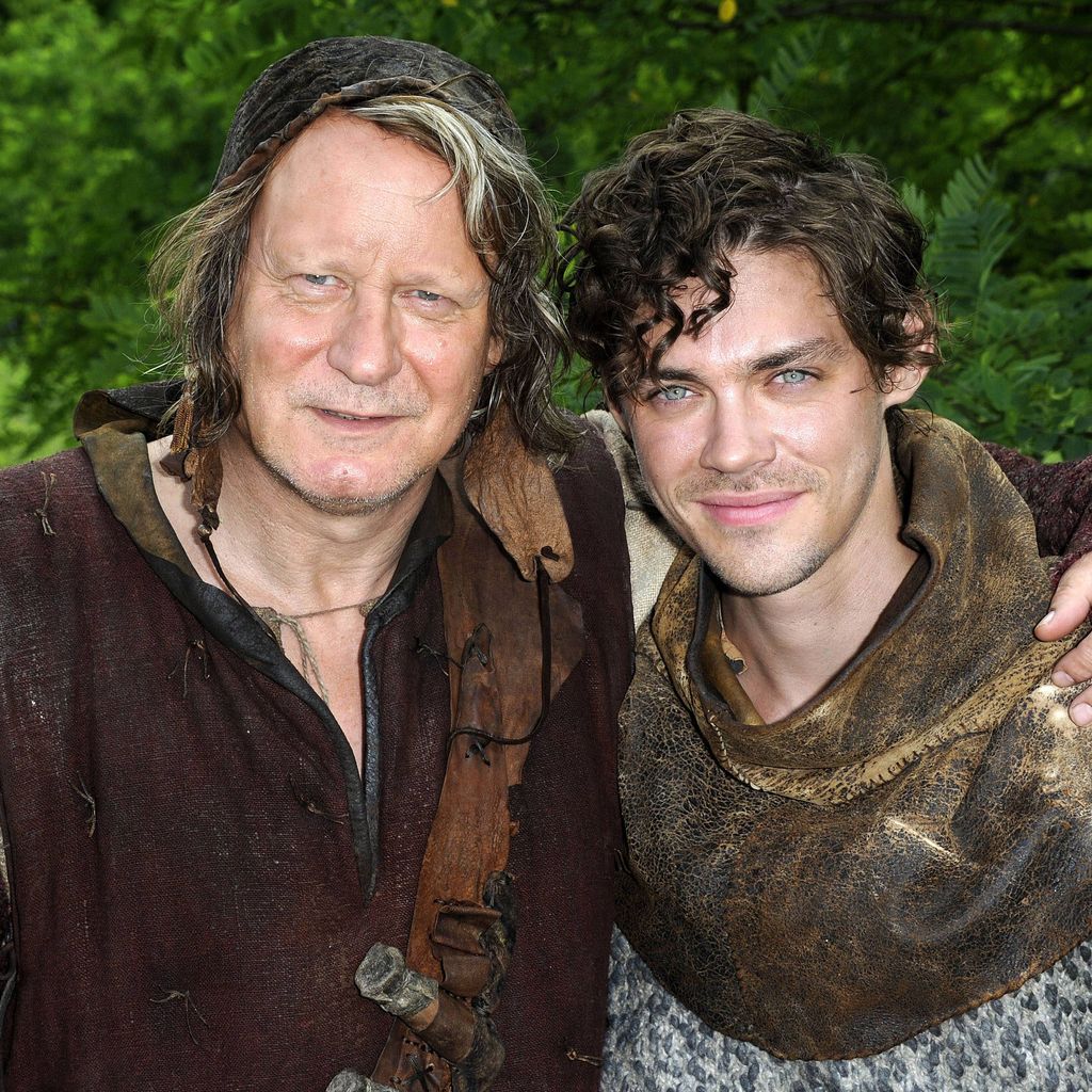 Stellan Skarsgård und Tom Payne am Set von "Der Medicus" im Museumspark Rüdersdorf, 2012