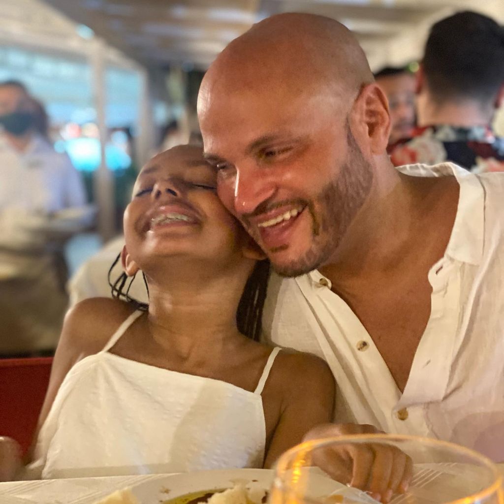 Stephen Belafonte und seine Tochter im August 2021