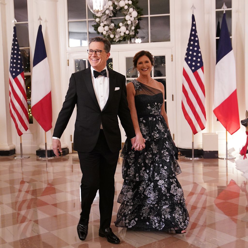 Stephen Colbert mit seiner Frau, Dezember 2022
