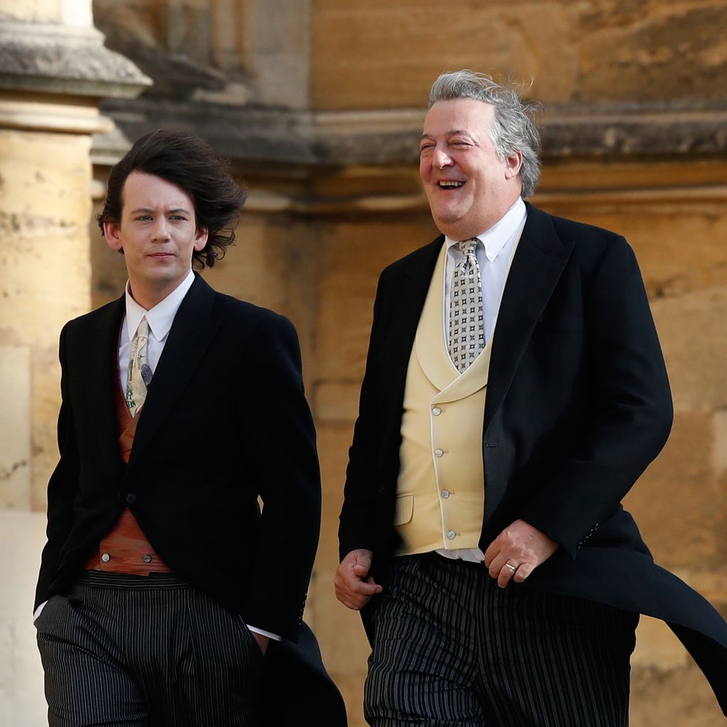 Stephen Fry und Elliott Spencer bei Prinzessin Eugenies Hochzeit, Oktober 2018