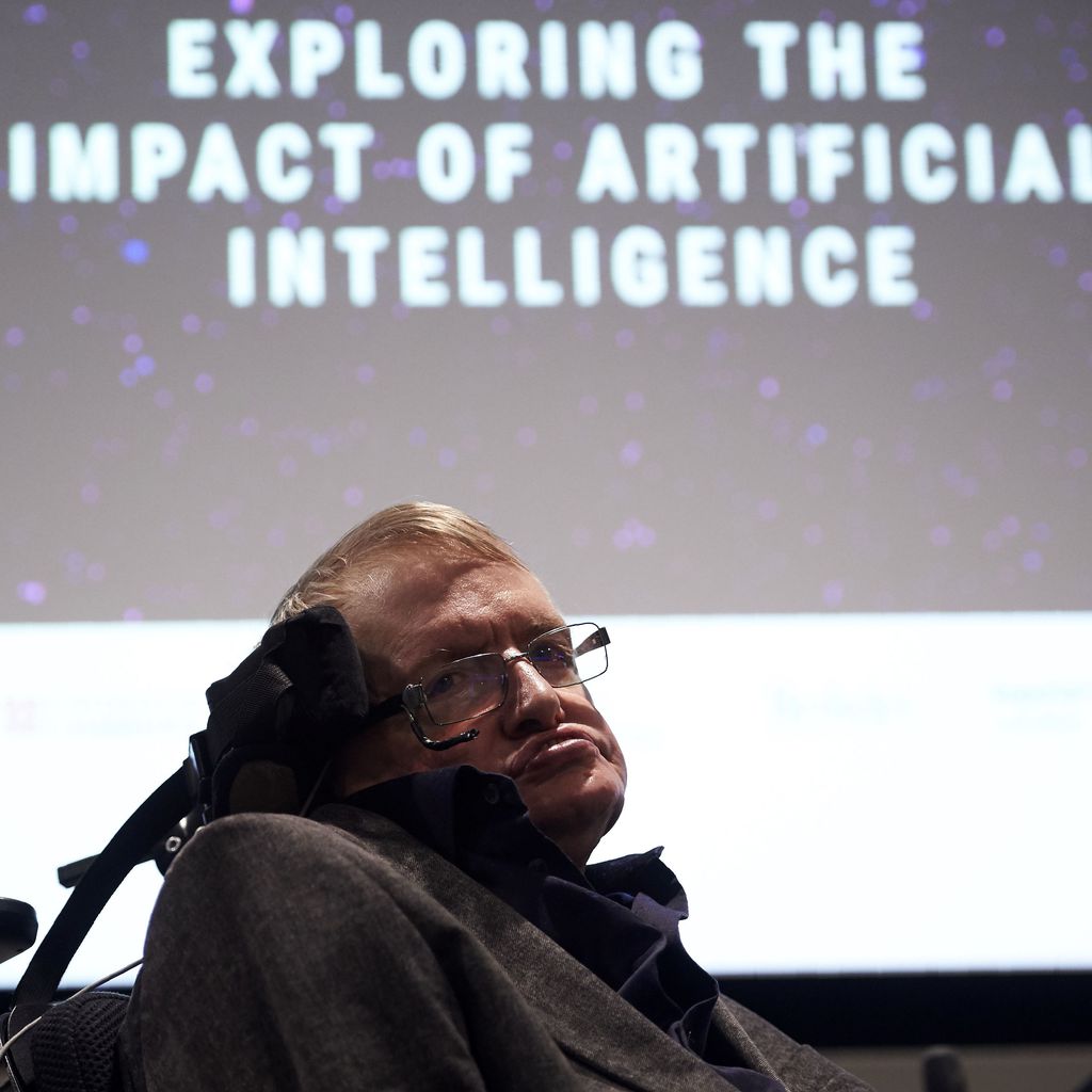 Stephen Hawking bei einem Vortrag