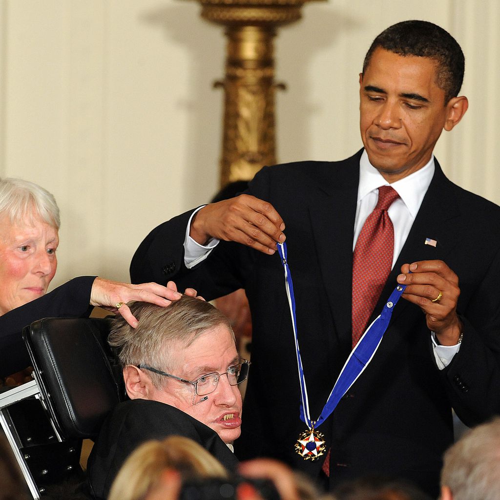 Stephen Hawking und Barack Obama