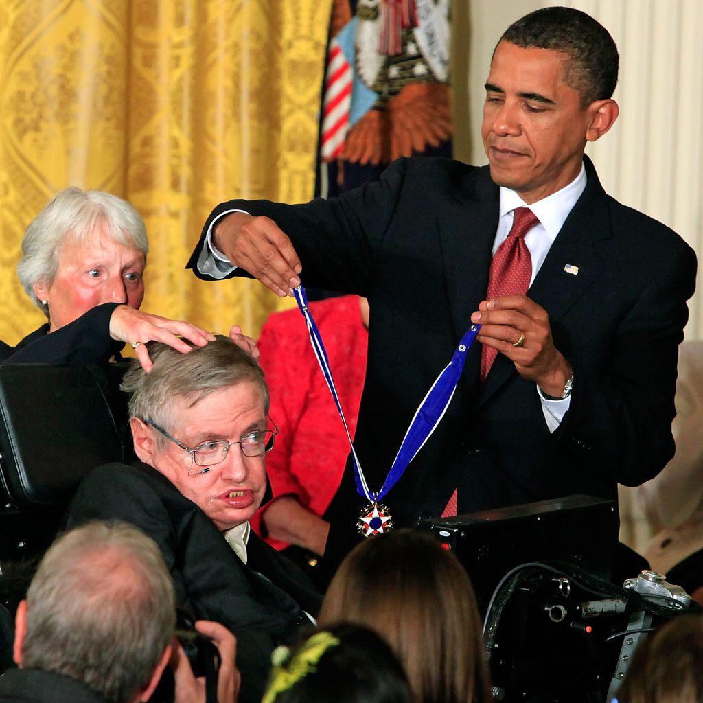 Stephen Hawking und Barack Obama