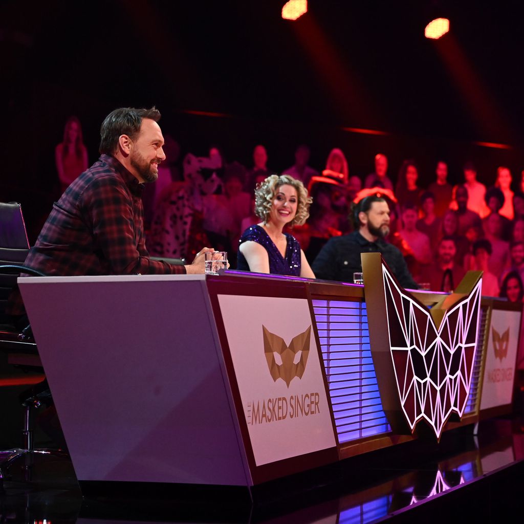 Steven Gätjen, Ruth Moschner und Rea Garvey im "The Masked Singer"-Rateteam