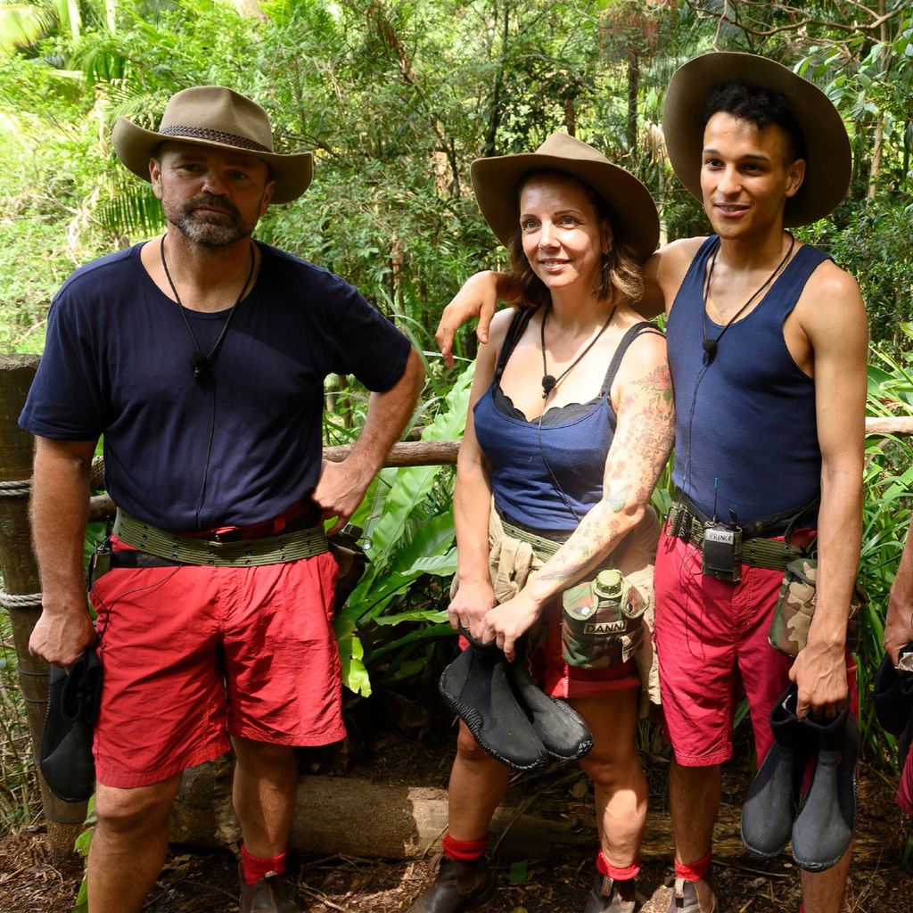 Sven Ottke, Daniela Büchner und Prince Damien im Dschungelcamp