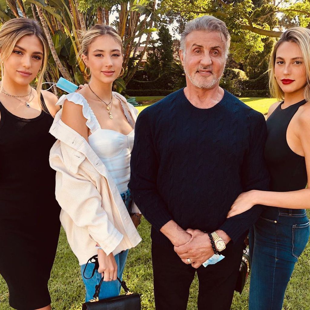 Sylvester Stallone und seine Töchter Sophia, Scarlet und Sistine